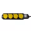 Prailginimo laidas LogiLink LPS254 1,5m 4 AC lizdai lauko juodas geltonas