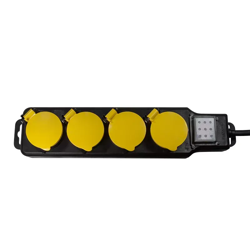 Prailginimo laidas LogiLink LPS254 1,5m 4 AC lizdai lauko juodas geltonas