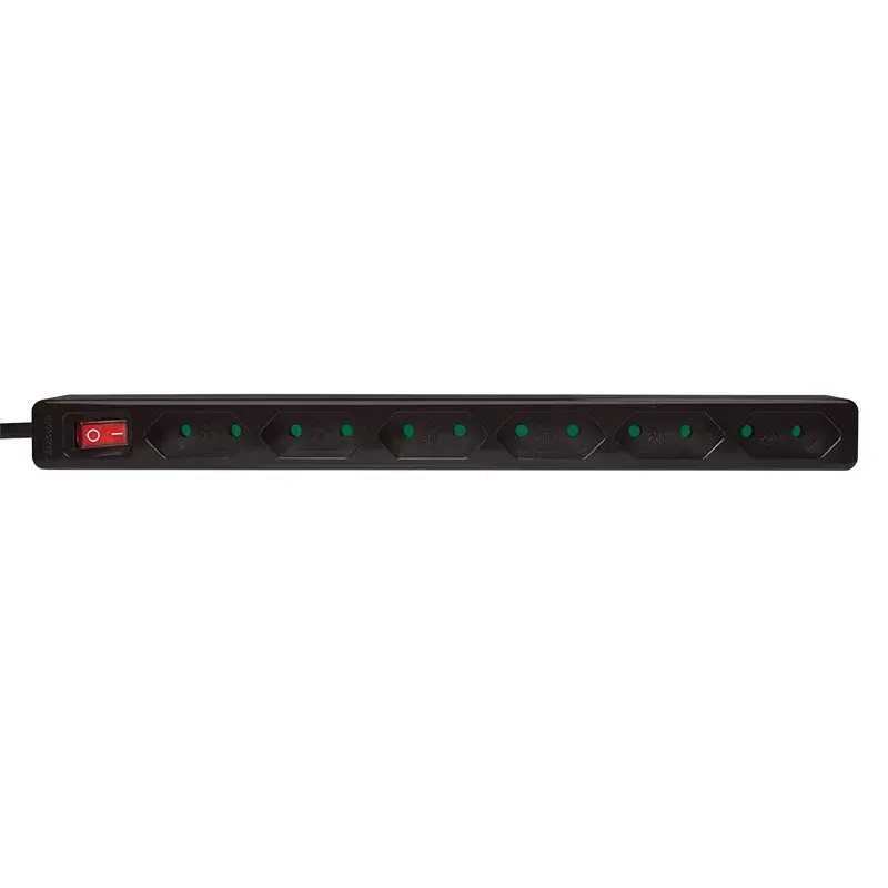 Prailginimo blokas LogiLink LPS232B 1,5m 6 AC lizdų Vidaus juodas