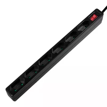 Prailginimo blokas LogiLink LPS232B 1,5m 6 AC lizdų Vidaus juodas