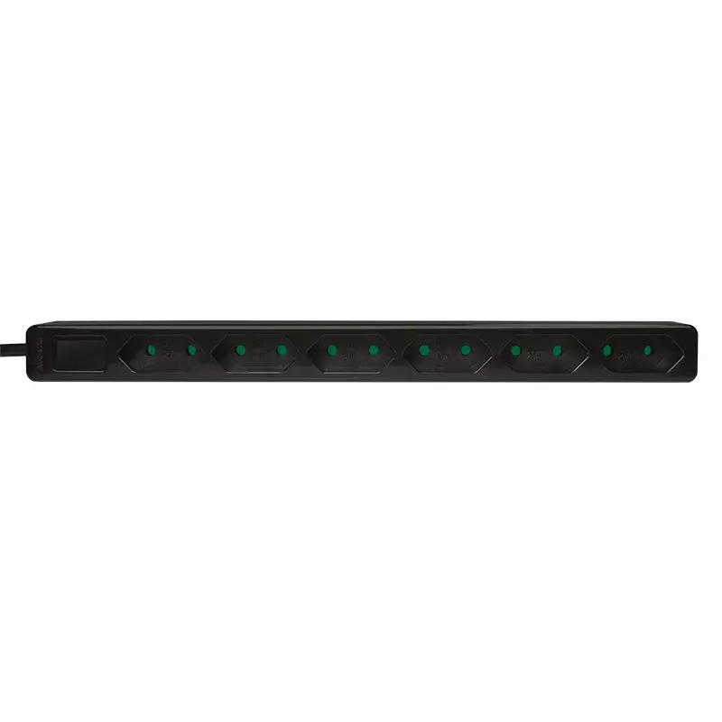 Prailginimo laidas LogiLink LPS231B 1,5 m 6 AC lizdų vidaus juodas