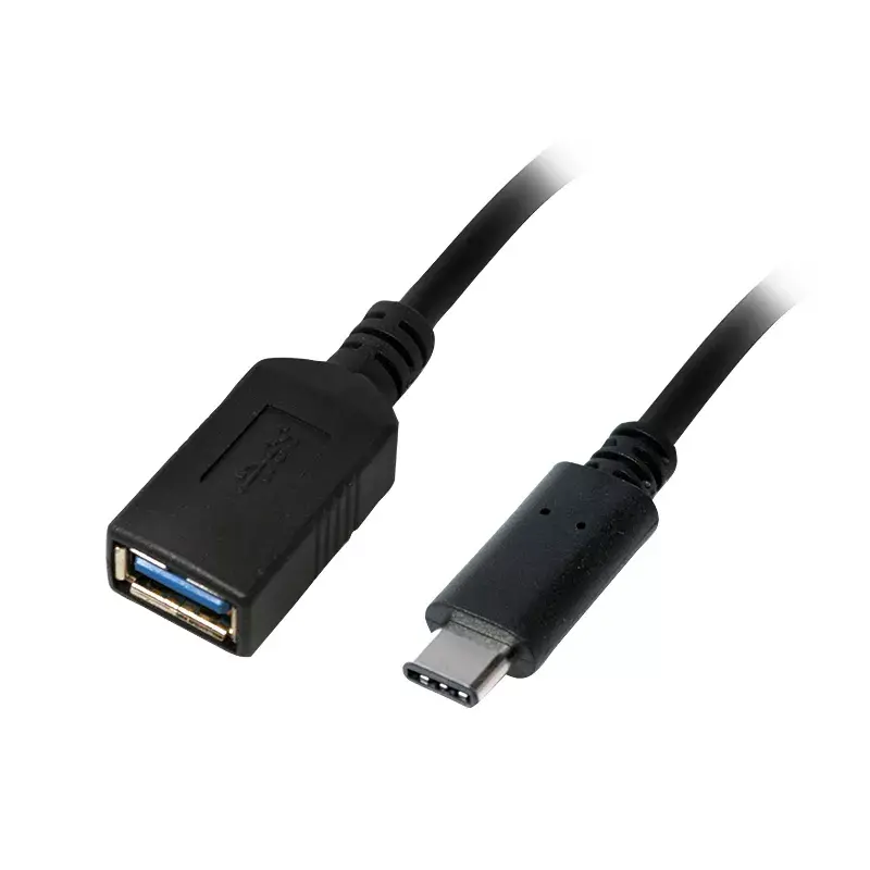 USB kabelis LogiLink USB C - USB A 0,15 m CU0098 Juodas