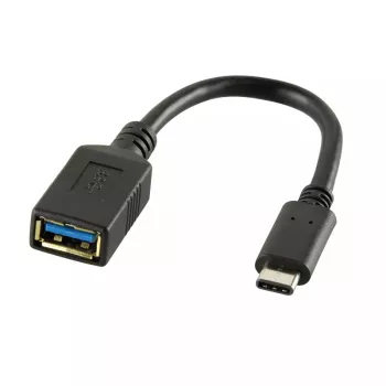 USB kabelis LogiLink USB C - USB A 0,15 m CU0098 Juodas