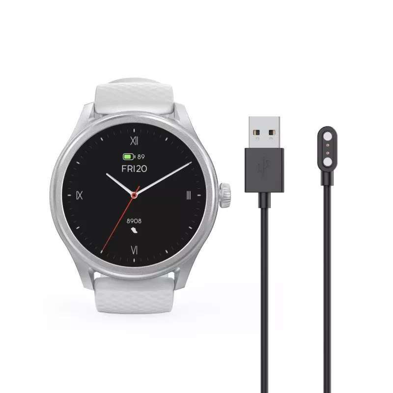 Hama Fit Watch 5010 išmanusis laikrodis, 1,38 colio (3,51 cm) LCD ekranas, 46 mm, širdies ritmas, SpO2, IP68, Bluetooth, sidabro spalvos