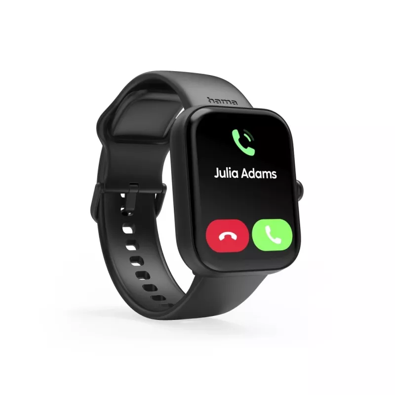 Hama Fit Watch 5000 išmanusis laikrodis, 1,65 colio (4,19 cm) TFT ekranas, 47 mm, skambučių priėmimas, širdies ritmas, IP68, Bluetooth, juodos spalvos