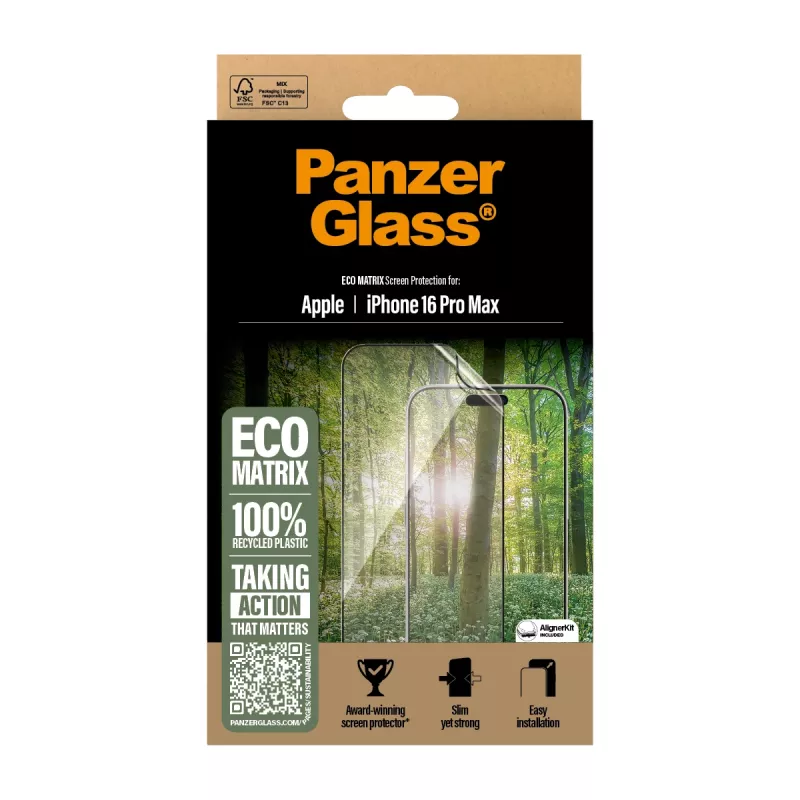 PanzerGlass ® ECO MATRIX Screen Protector iPhone 16 Pro Max | Ultra-Wide Fit