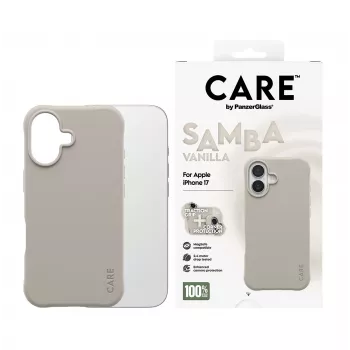 Dangtelis PanzerGlass CARE Fashionable Case Samba Vanilla su MagSafe, iPhone 17