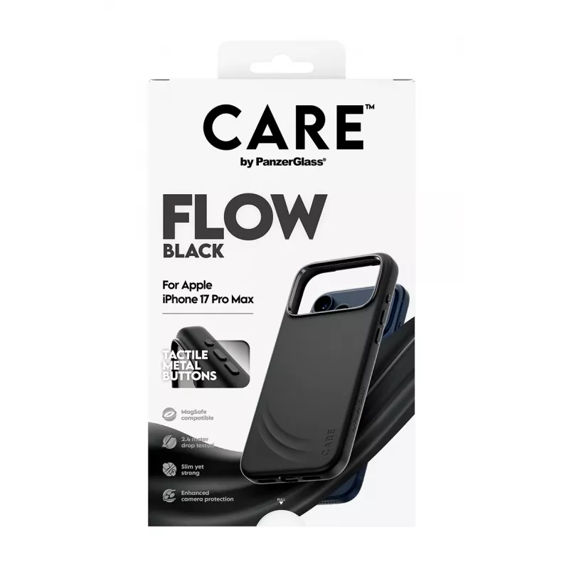 Apsauginis dėklas telefonui PanzerGlass CARE by Feature FLOW iPhone 17 Pro Max, juodas, MagSafe