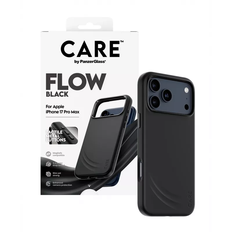 Apsauginis dėklas telefonui PanzerGlass CARE by Feature FLOW iPhone 17 Pro Max, juodas, MagSafe