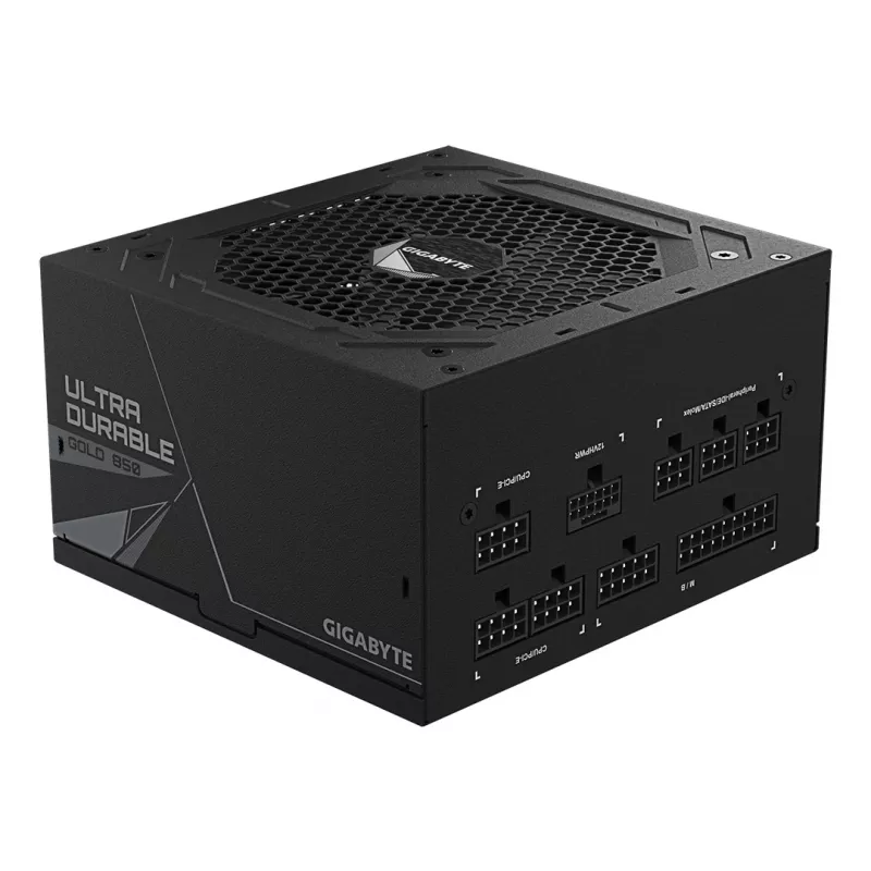GIGABYTE UD850GM PG5 V2 maitinimo blokas – PCIe Gen 5.1, 80 PLUS Gold, pilnai modulinis, 120 mm ventiliatorius, ATX 3.1 suderinamas, EU kištukas