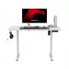 huzaro Hero 8.1 balta elektrinė reguliuojamo aukščio žaidimų lentelė 120×60 cm, 720–1180 mm, 50 kg, kabelių valdymas