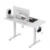 huzaro Hero 8.1 balta elektrinė reguliuojamo aukščio žaidimų lentelė 120×60 cm, 720–1180 mm, 50 kg, kabelių valdymas