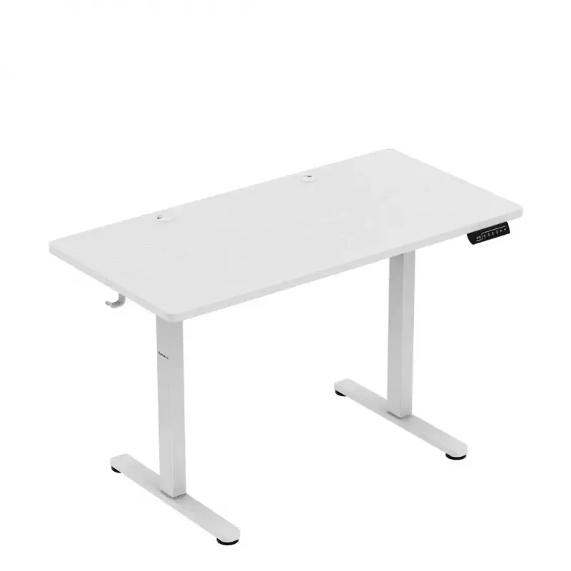 huzaro Hero 8.1 balta elektrinė reguliuojamo aukščio žaidimų lentelė 120×60 cm, 720–1180 mm, 50 kg, kabelių valdymas