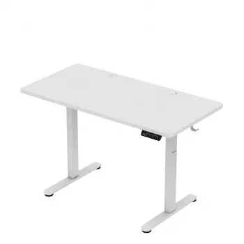 huzaro Hero 8.1 balta elektrinė reguliuojamo aukščio žaidimų lentelė 120×60 cm, 720–1180 mm, 50 kg, kabelių valdymas