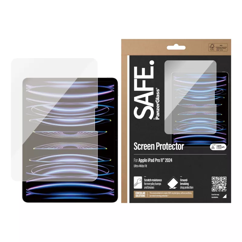 PanzerGlass SAFE. by ® Ekrano apsauginis stiklas iPad Pro 11'' (2024-2025) | Ultra-Wide Fit