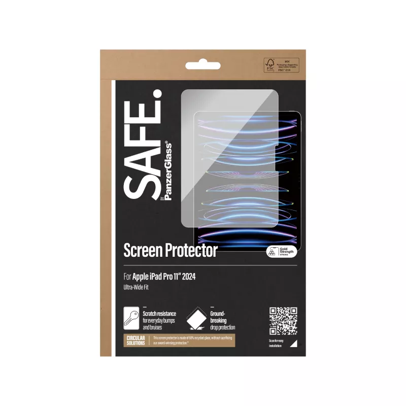 PanzerGlass SAFE. by ® Ekrano apsauginis stiklas iPad Pro 11'' (2024-2025) | Ultra-Wide Fit
