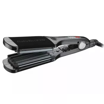 Plaukų gofravimo žnyplės BABYLISS BAB2512EPCE su keraminėmis-turmalininėmis plokštelėmis, 5 temperatūros lygiai, 200°C, sukamas 2,7 m laidas, 0,89 kg, šiltai juoda rožinė