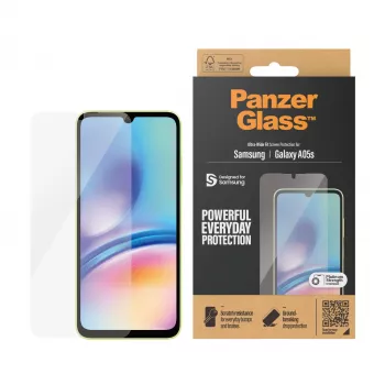 Apsauginis stiklas PanzerGlass 7343, skaidrus, antibakterinis, atsparus įbrėžimams, Samsung Galaxy A05S