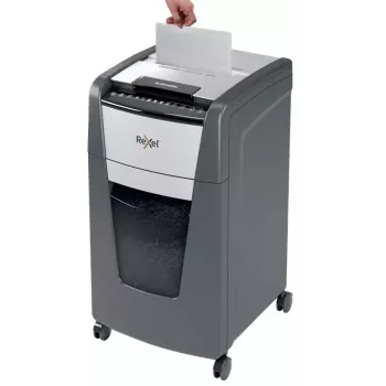 Rexel Optimum Auto+ 300M automatinis mikrokapotuvas, P-5, 300 lapų, 60 l, 55 dB, juoda/pilka