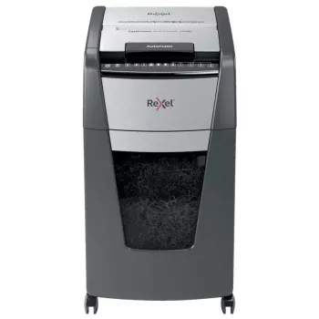Rexel Optimum Auto+ 300M automatinis mikrokapotuvas, P-5, 300 lapų, 60 l, 55 dB, juoda/pilka
