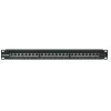 Intellinet Patch Panel, Cat6, FTP, 24 prievadų, 1U, ekranuotas, 90° viršutiniai punch-down blokai, juodas