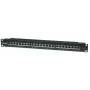 Intellinet Patch Panel, Cat6, FTP, 24 prievadų, 1U, ekranuotas, 90° viršutiniai punch-down blokai, juodas