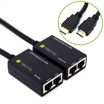 Techly HDMI stiprintuvas Cat5e / Cat6 kompaktiškas 30 m IDATA EXT-E30D