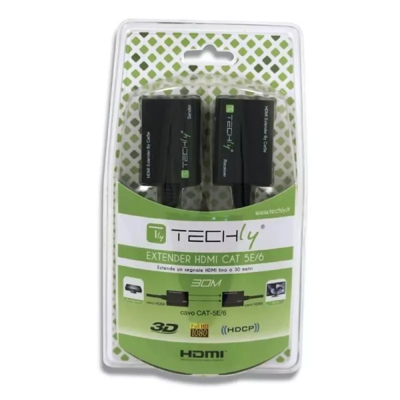 Techly HDMI stiprintuvas Cat5e / Cat6 kompaktiškas 30 m IDATA EXT-E30D