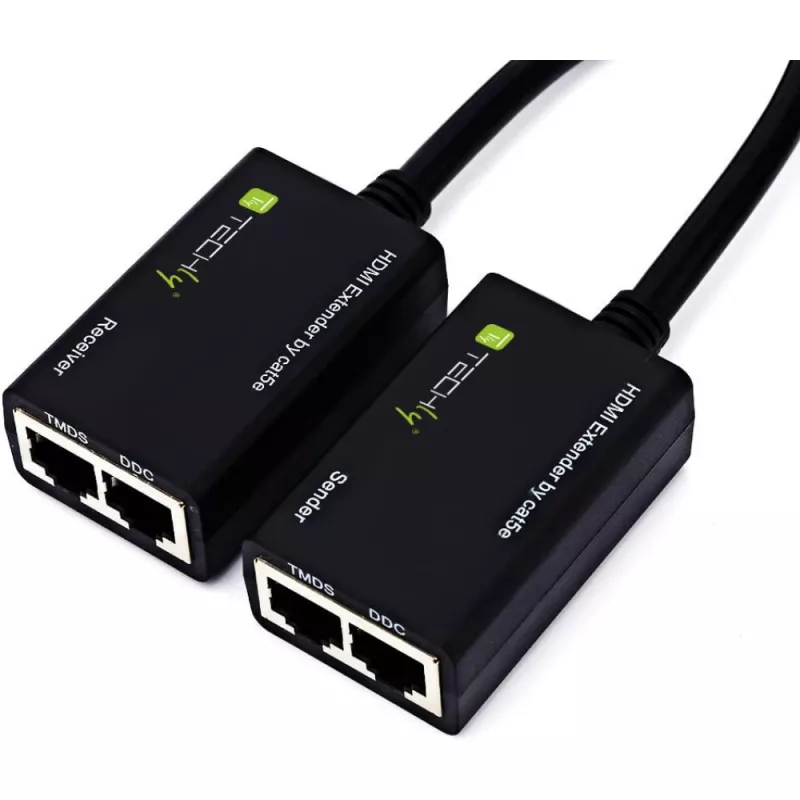Techly HDMI stiprintuvas Cat5e / Cat6 kompaktiškas 30 m IDATA EXT-E30D
