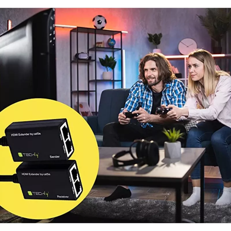 Techly HDMI stiprintuvas Cat5e / Cat6 kompaktiškas 30 m IDATA EXT-E30D
