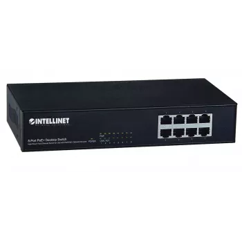 Intellinet 8 prievadų Fast Ethernet PoE+ jungiklis, 8 x PoE prievadai, 1.6 Gbit/s