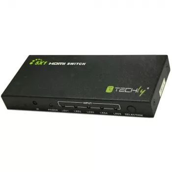 Techly 5 IN 1 OUT HDMI jungiklis su nuotolinio valdymo pultu, 4Kx2K, 3D IDATA HDMI-4K51