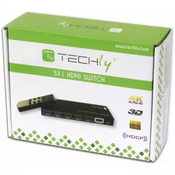 Techly 5 IN 1 OUT HDMI jungiklis su nuotolinio valdymo pultu, 4Kx2K, 3D IDATA HDMI-4K51