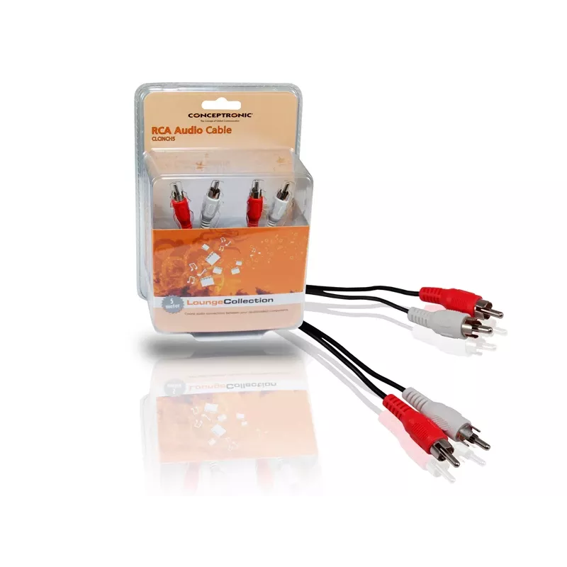 Conceptronic RCA garso kabelis, 5 m, juodas