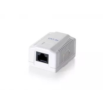 Equip 1-Port Cat.5e paviršinio montavimo dėžutė, RJ-45, 5e, balta, 39 mm, 29,5 mm, 54 mm