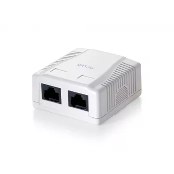 Equip 2 prievadų Cat.5e paviršinio montavimo dėžutė, RJ-45, 5e, balta, 59 mm, 29.5 mm, 61 mm