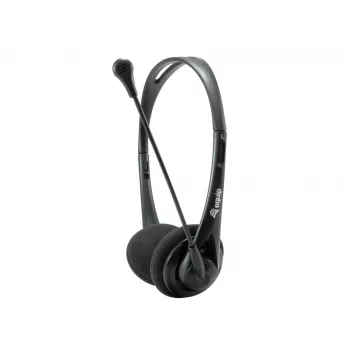 EQUIP Chat Headset 245302 laidinis stereo ausinių rinkinys su mikrofonu, juodas