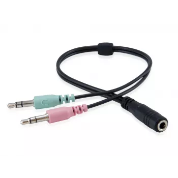 EQUIP Chat Headset 245302 laidinis stereo ausinių rinkinys su mikrofonu, juodas