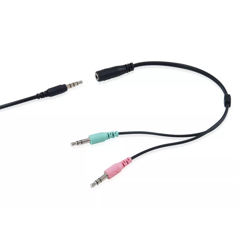 EQUIP Chat Headset 245302 laidinis stereo ausinių rinkinys su mikrofonu, juodas