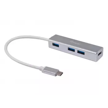 Equip USB-C į 4 prievadų USB 3.0 šakotuvas, USB 3.2 Gen 1 (3.1 Gen 1) Type-C, USB 3.2 Gen 1 (3.1 Gen 1) Type-A, 5000 Mbit/s, sidabrinis, aliuminis, Windows 10, Windows 7, Windows 8