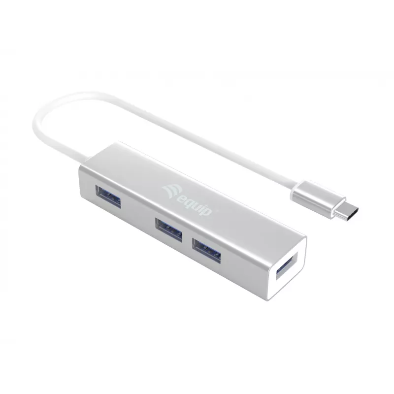 Equip 128958 USB-C į 4 prievadų USB 3.0 šakotuvas, USB 3.2 Gen 1, USB Type-A, 5 Gbps