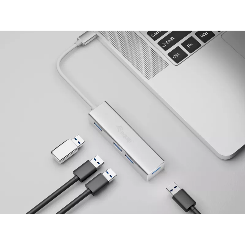 Equip 128958 USB-C į 4 prievadų USB 3.0 šakotuvas, USB 3.2 Gen 1, USB Type-A, 5 Gbps