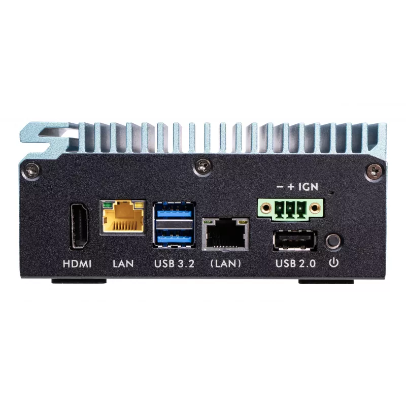 Shuttle Edge PC SPCEL02, Intel Celeron J6412, 1x HDMI, 2x 2.5G LAN, 1x COM, DIO (4x įėjimai, 4x išėjimai), 3x USB, 2x M.2, 12-24V, 24/7 nuolatinis darbas, be ventiliatoriaus, komplekte VESA ir DIN-RAIL laikikliai