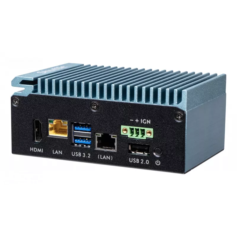 Shuttle Edge PC SPCEL02, Intel Celeron J6412, 1x HDMI, 2x 2.5G LAN, 1x COM, DIO (4x įėjimai, 4x išėjimai), 3x USB, 2x M.2, 12-24V, 24/7 nuolatinis darbas, be ventiliatoriaus, komplekte VESA ir DIN-RAIL laikikliai