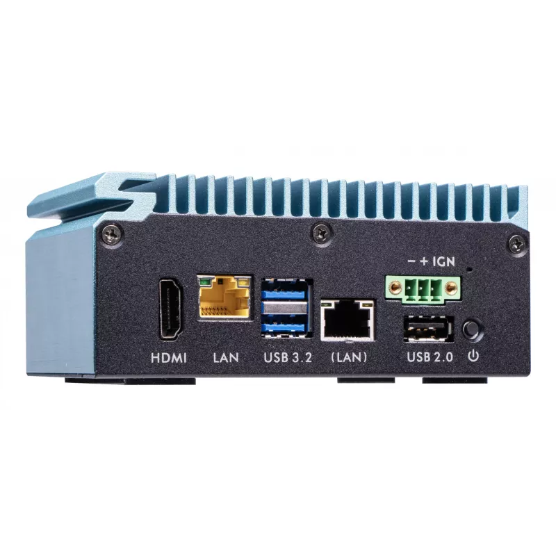 Shuttle Edge PC SPCEL02, Intel Celeron J6412, 1x HDMI, 2x 2.5G LAN, 1x COM, DIO (4x įėjimai, 4x išėjimai), 3x USB, 2x M.2, 12-24V, 24/7 nuolatinis darbas, be ventiliatoriaus, komplekte VESA ir DIN-RAIL laikikliai