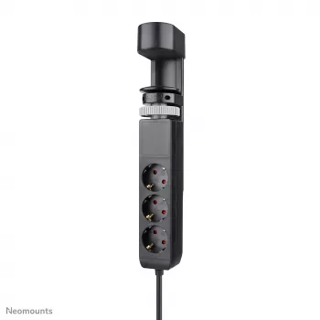 Neomounts DS22-840BL6 VOLT stalinis lizdas su spaustuku, USB-C ir USB-A prievadais - greitas įkrovimas