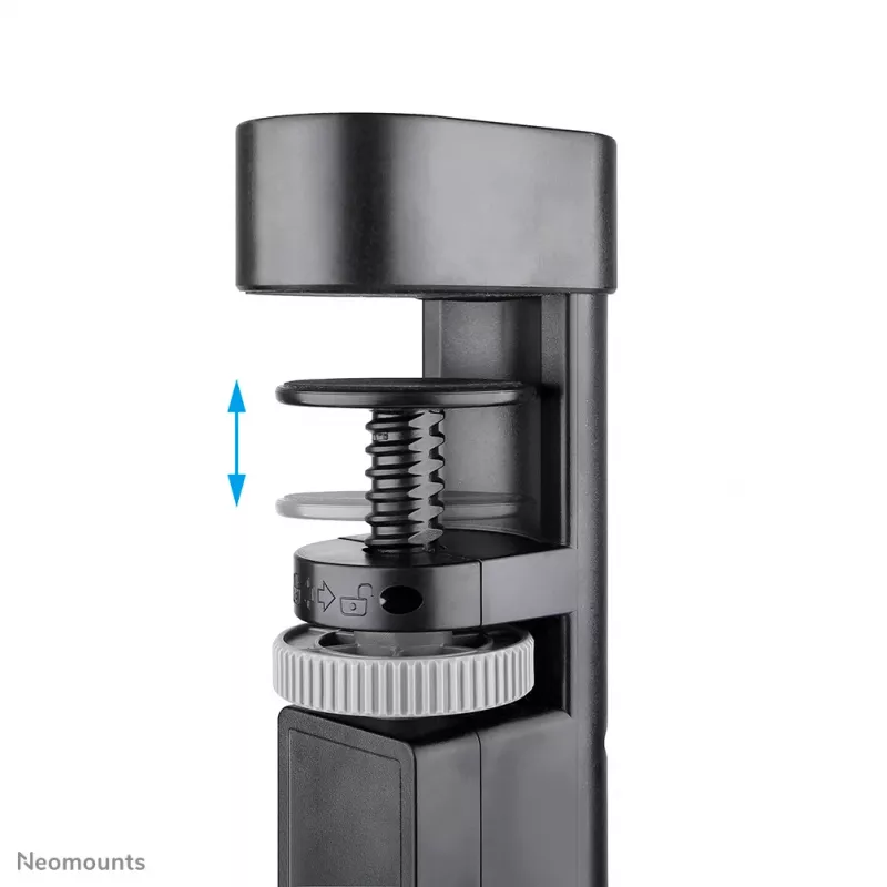 Neomounts DS22-840BL6 VOLT stalinis lizdas su spaustuku, USB-C ir USB-A prievadais - greitas įkrovimas