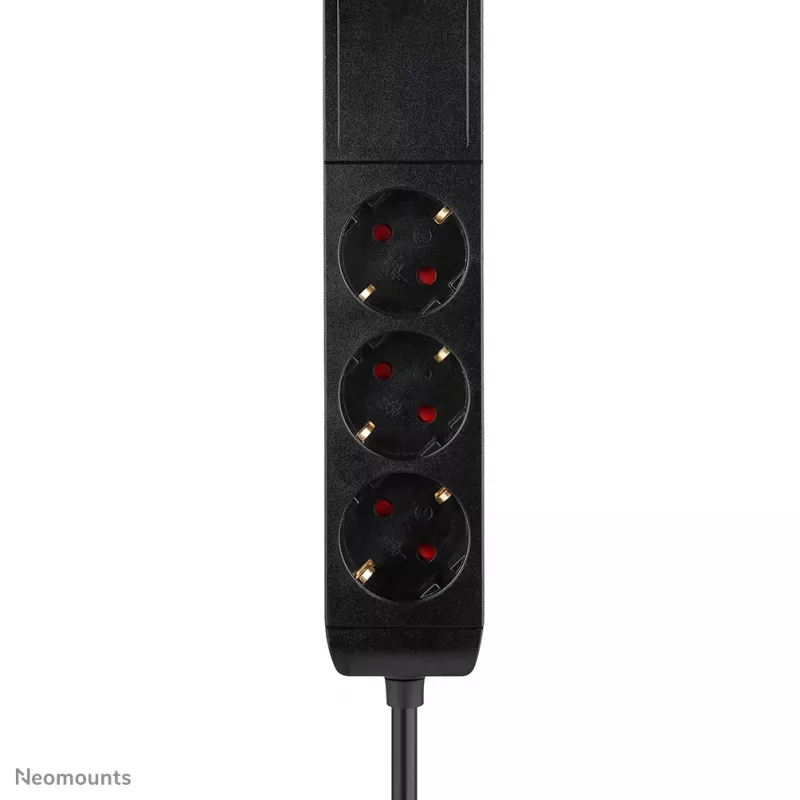 Neomounts DS22-840BL6 VOLT stalinis lizdas su spaustuku, USB-C ir USB-A prievadais - greitas įkrovimas