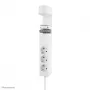 Neomounts DS22-840WH6 stalinis kištukinis lizdas su spaustuku, USB-C ir USB-A prievadais – greitas įkrovimas
