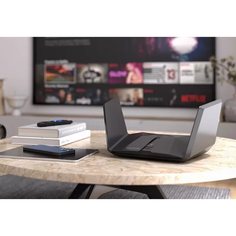 NETGEAR Nighthawk RAXE506 maršrutizatorius belaidis Gigabit Ethernet Tri-band (2,4 GHz / 5 GHz / 6 GHz) Juodas
